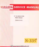 Niagara 1B, 36 Ton and 60 Ton, Press Brake Service Manual 1964